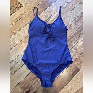Jones New York Women's Size Medium One-Piece Swimsuit Navy Blue New With Tags